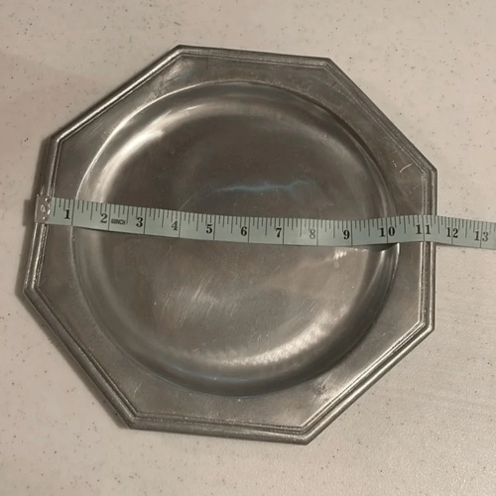 Vintage Pewtarex York Pennsylvania Plater‎ Plate Octagon Silver Size 11